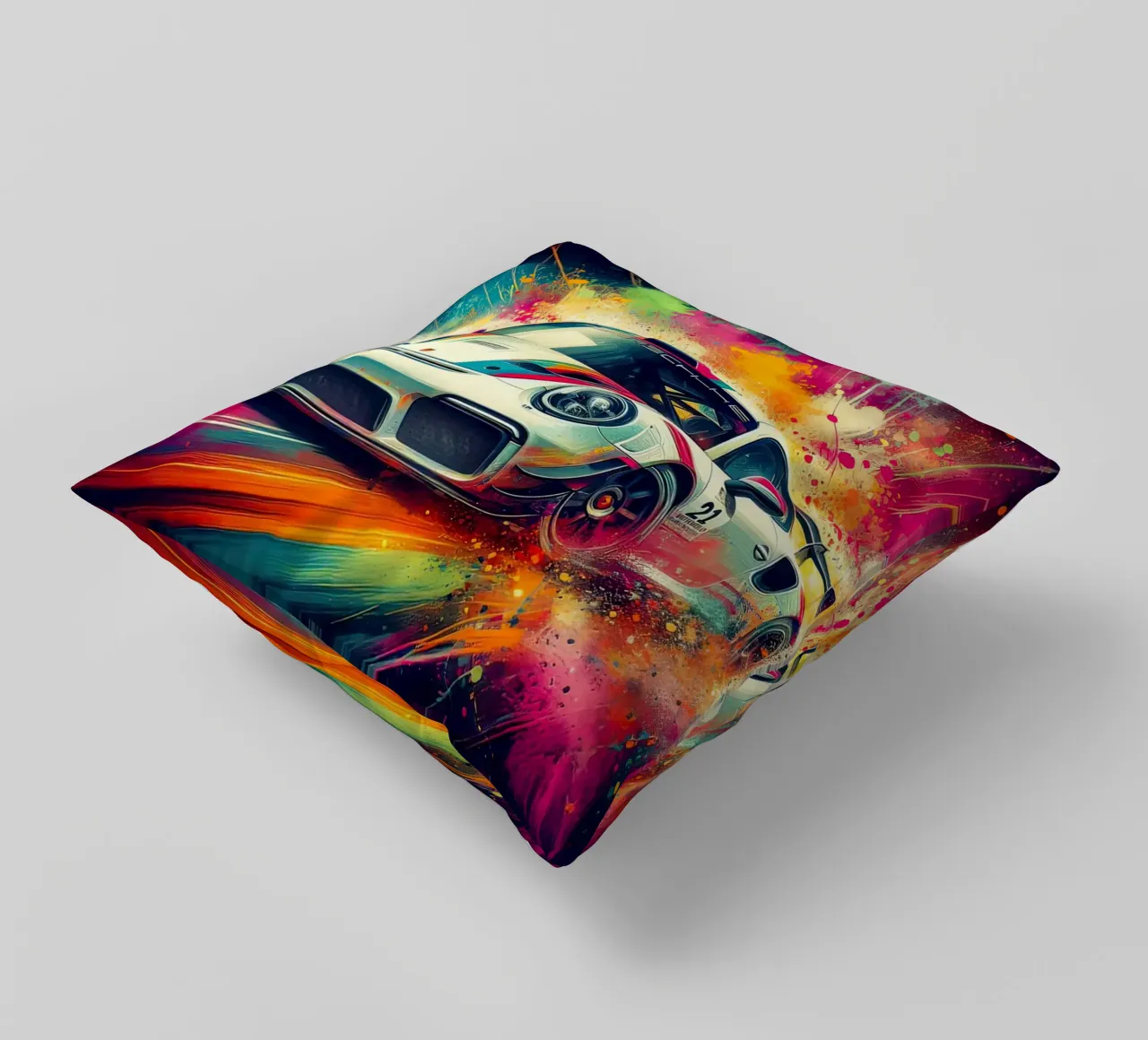 Porsche in acquerello cuscino da 🎁 ARTVI-SHOP