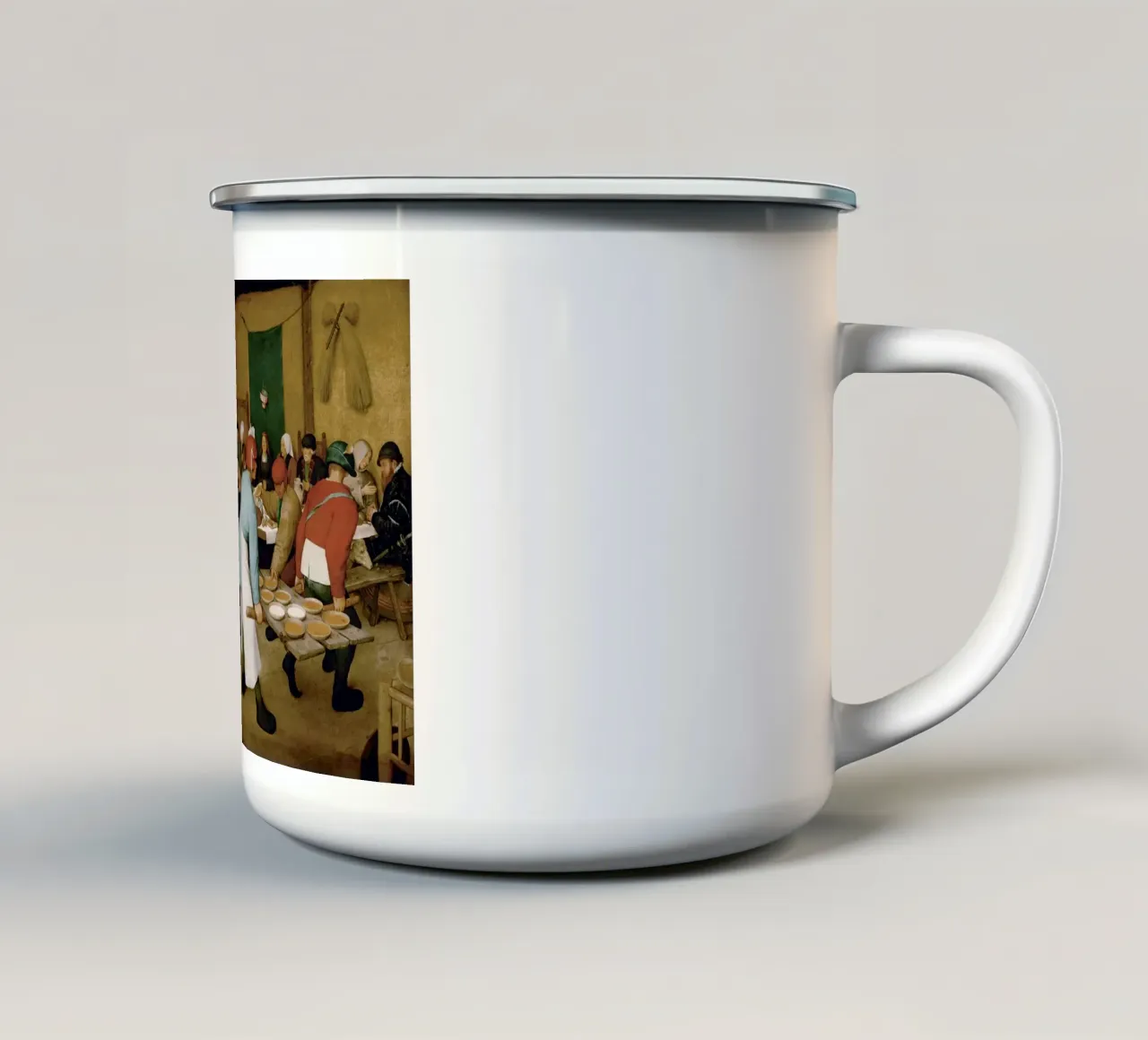 Pieter Bruegel il Vecchio - Il matrimonio del contadino tazza in smalto da Timeless Artworks