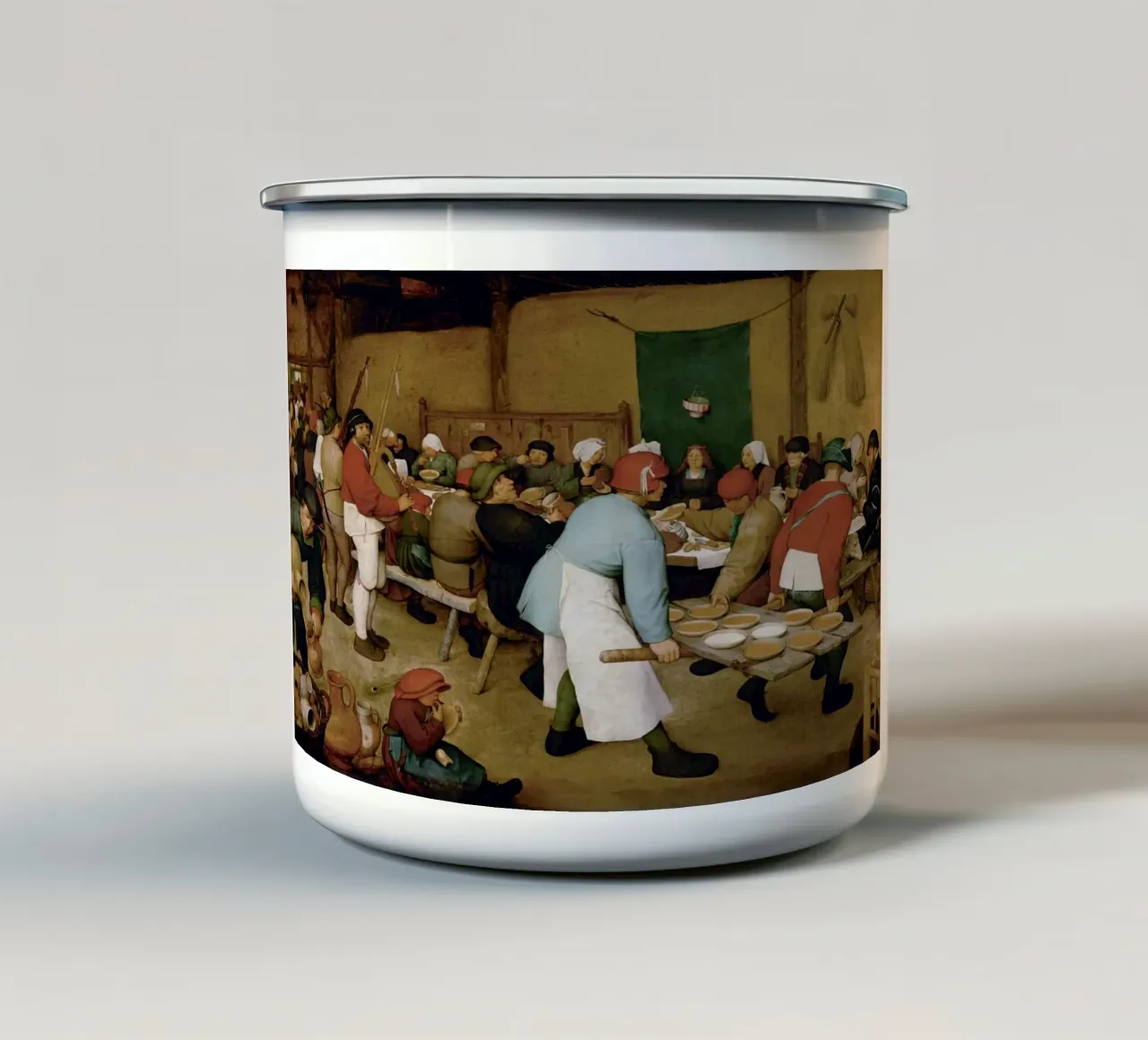 Pieter Bruegel il Vecchio - Il matrimonio del contadino tazza in smalto da Timeless Artworks