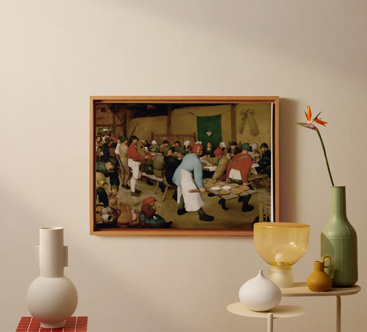 Pieter Bruegel de Oude - De Boerenbruiloft canvas met Baklijst van Timeless Artworks