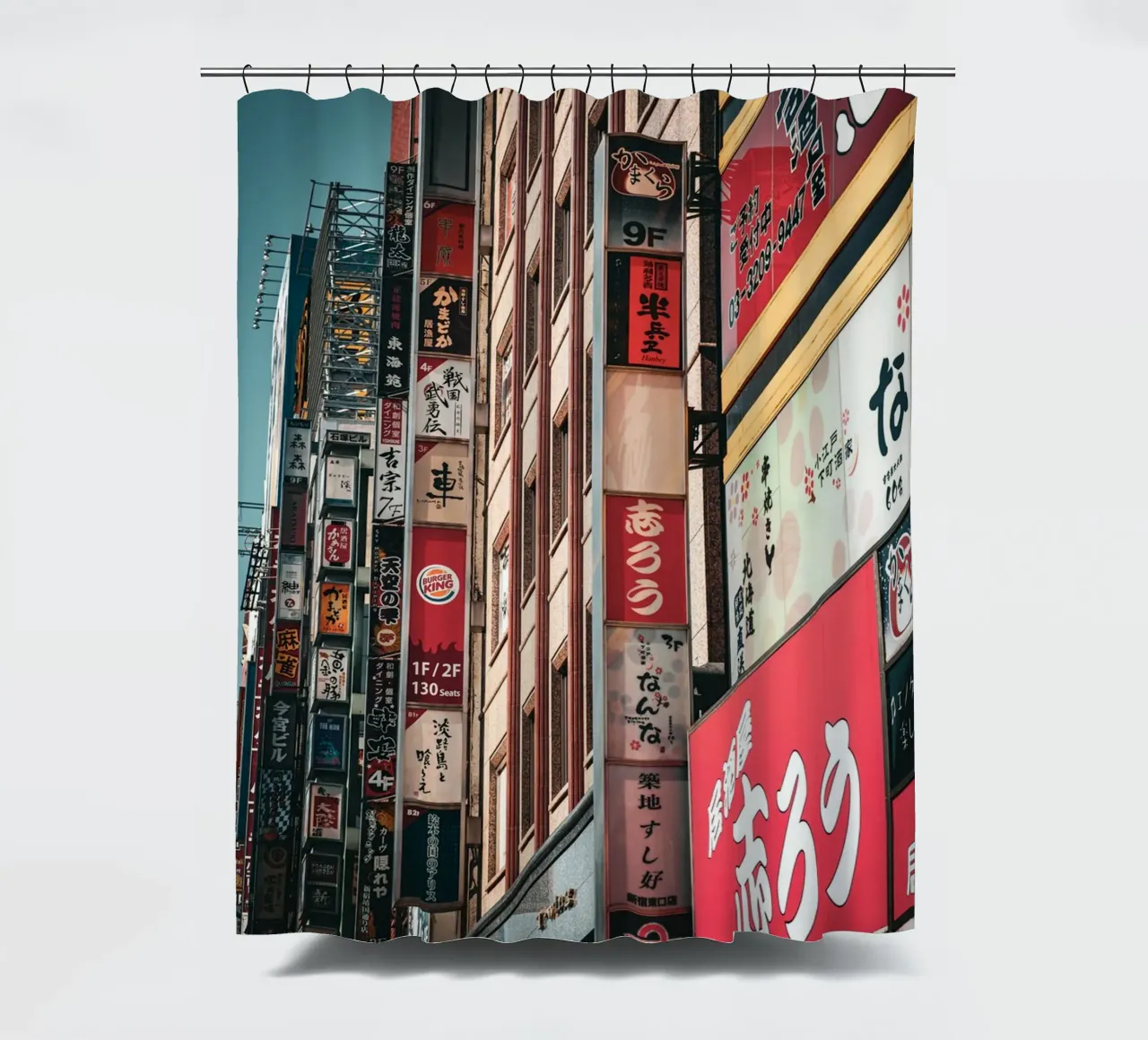 Tokyo Schilder shower curtain by Flo Klein