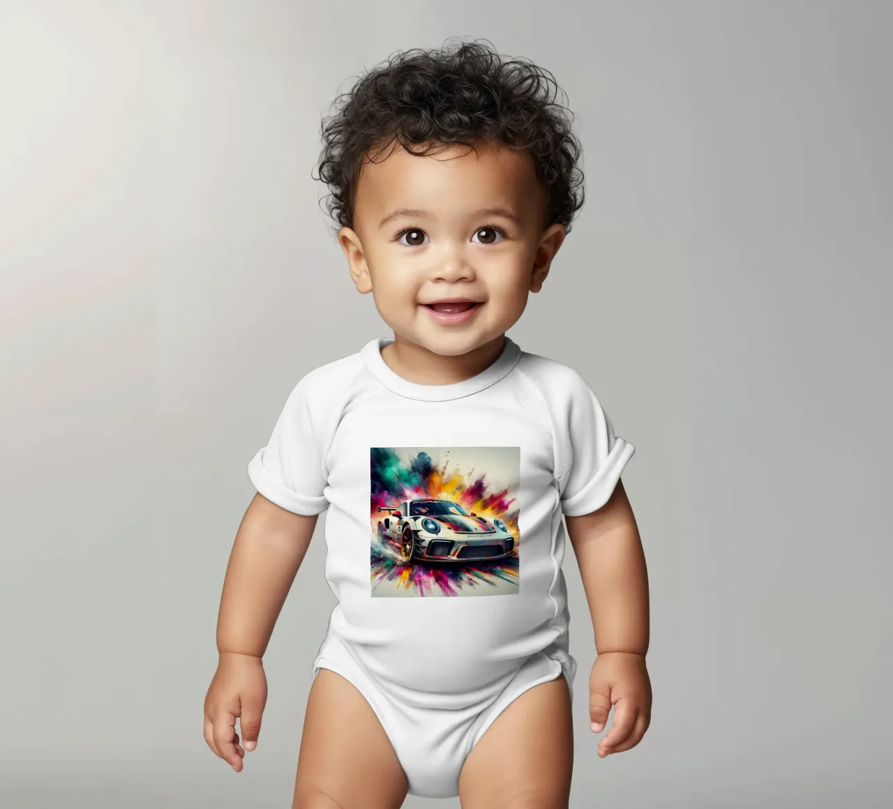 Porsche in acquerello body neonato maniche corte da 🎁 ARTVI-SHOP