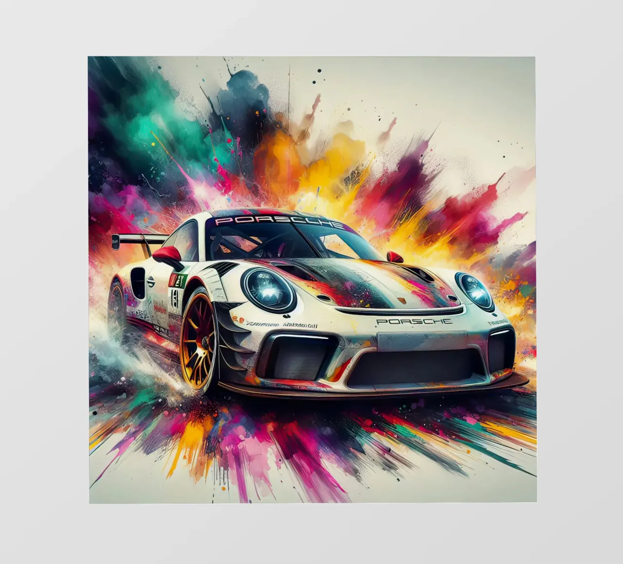 Porsche in acquerello pellicola backlit da ARTVI-SHOP