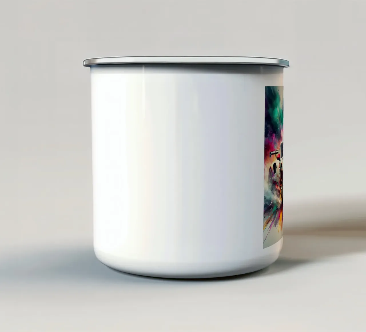 Porsche in acquerello tazza in smalto da ARTVI-SHOP