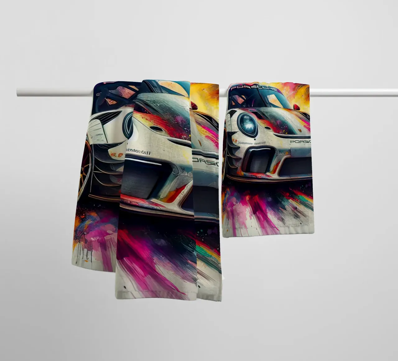 Porsche in acquerello asciugamano da bagno da 🎁 ARTVI-SHOP