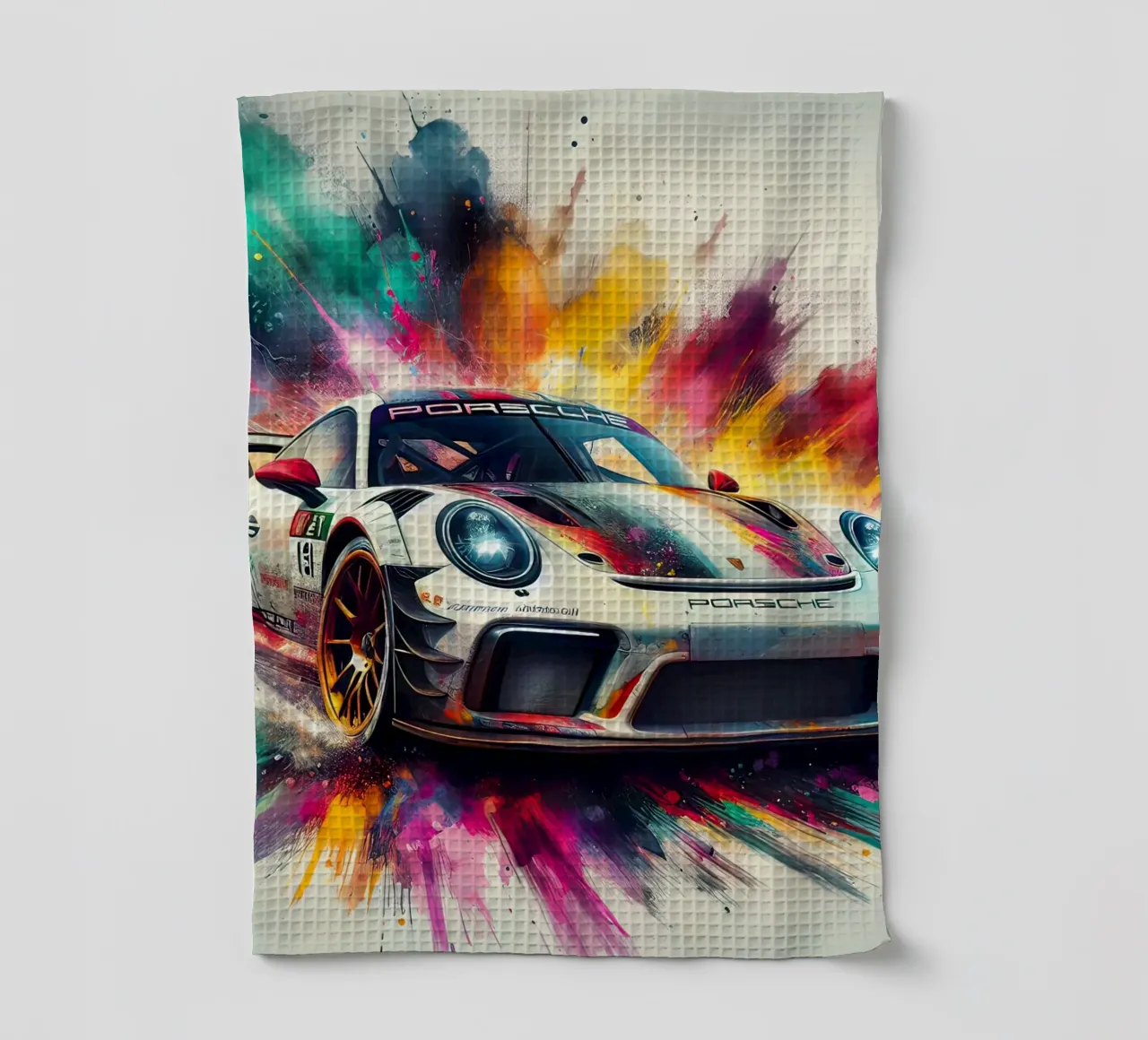 Porsche in acquerello canovaccio da cucina da 🎁 ARTVI-SHOP