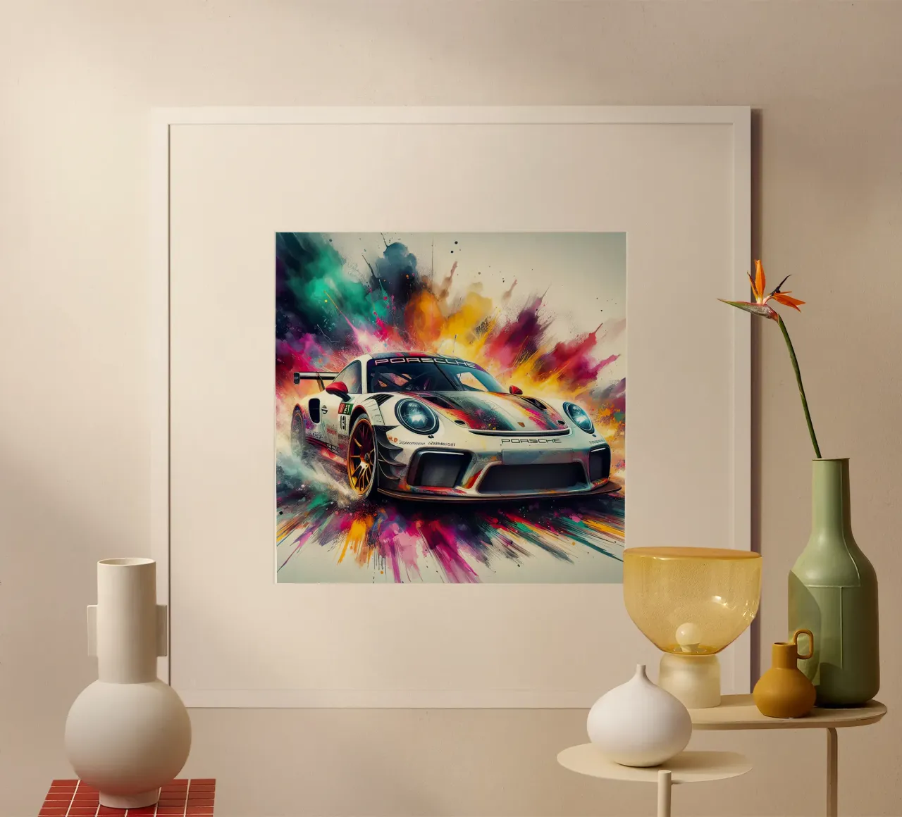 Porsche in acquerello carta hahnemühle da 🎁 ARTVI-SHOP