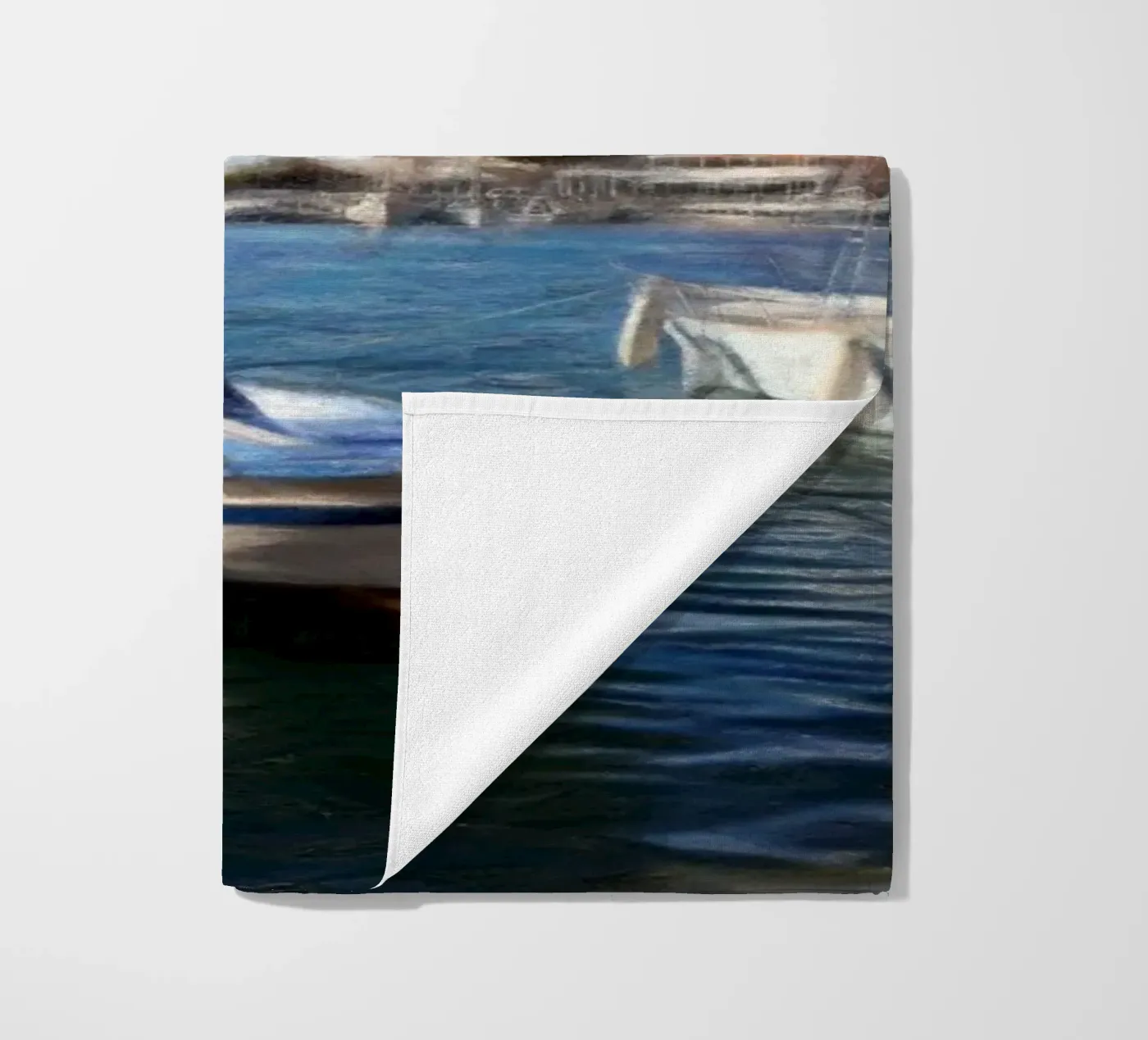 Boats beach towel by Massimo Frascogna