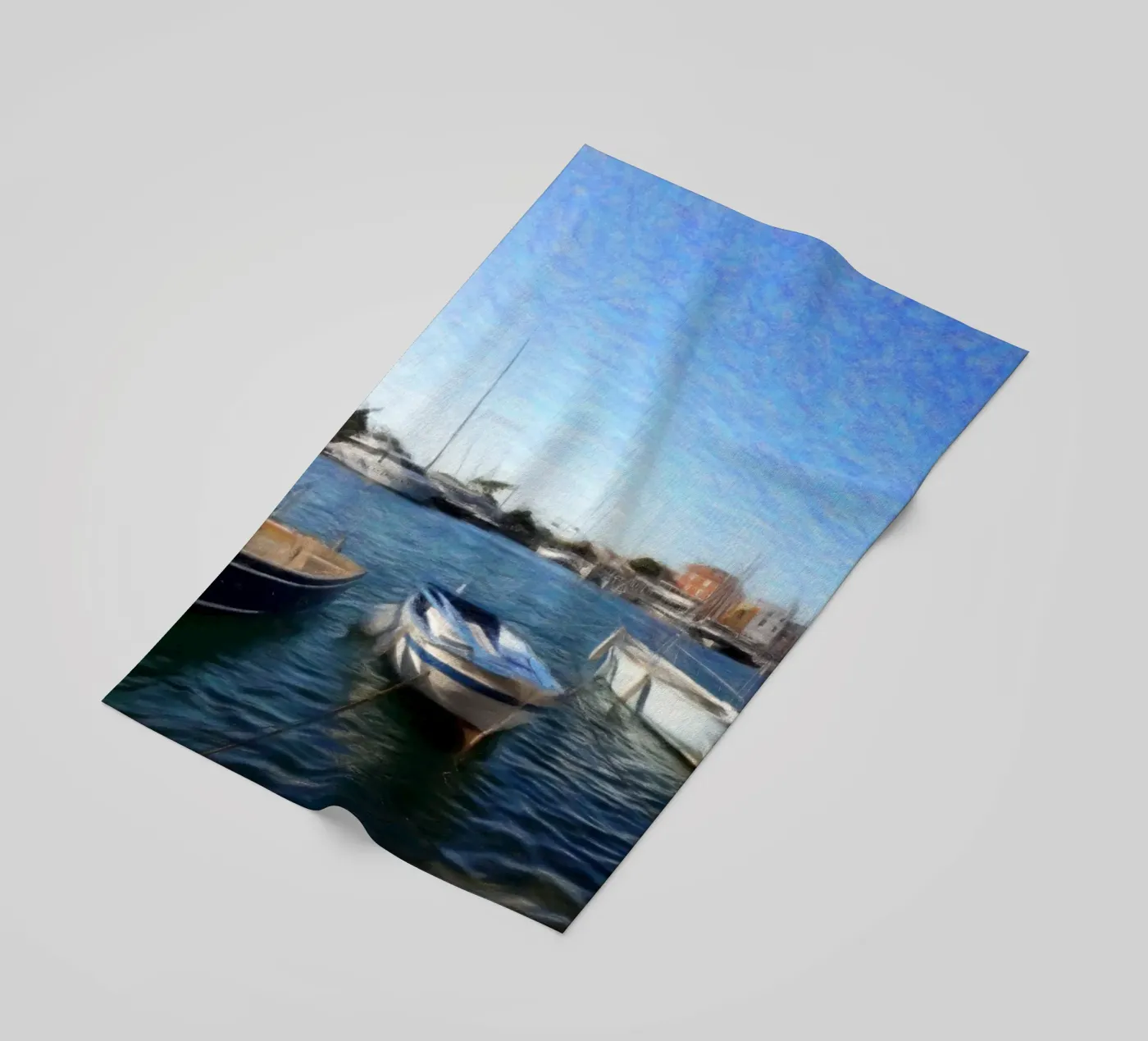 Boats beach towel by Massimo Frascogna