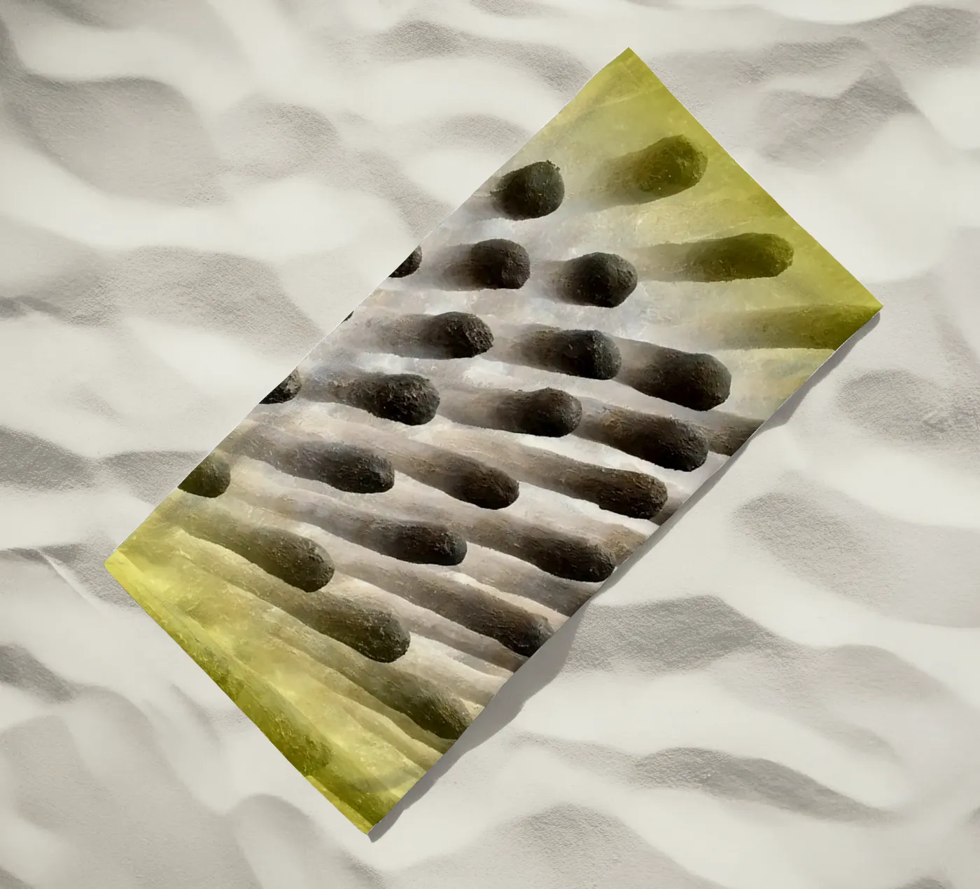 Black and yellow beach towel by Massimo Frascogna