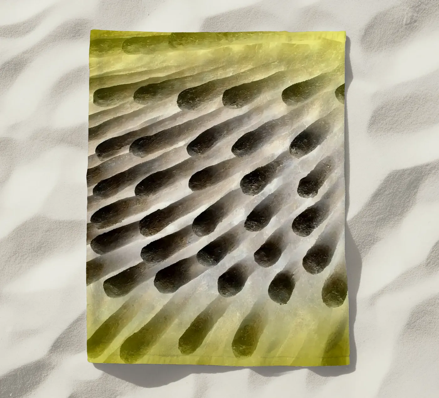 Black and yellow beach towel by Massimo Frascogna