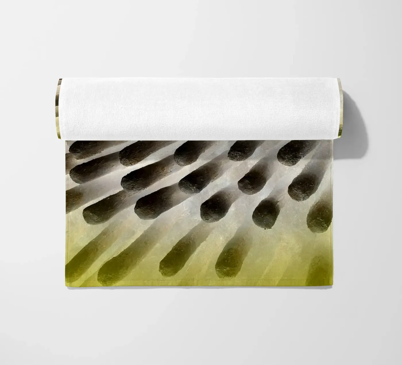 Black and yellow beach towel by Massimo Frascogna