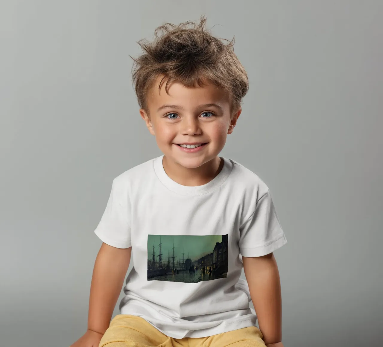 John Atkinson Grimshaw - La navigazione sul Clyde t-shirt bambini da Timeless Artworks