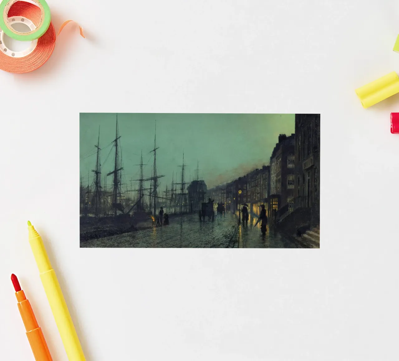 John Atkinson Grimshaw - Shipping on the Clyde sticker by Timeless Artworks