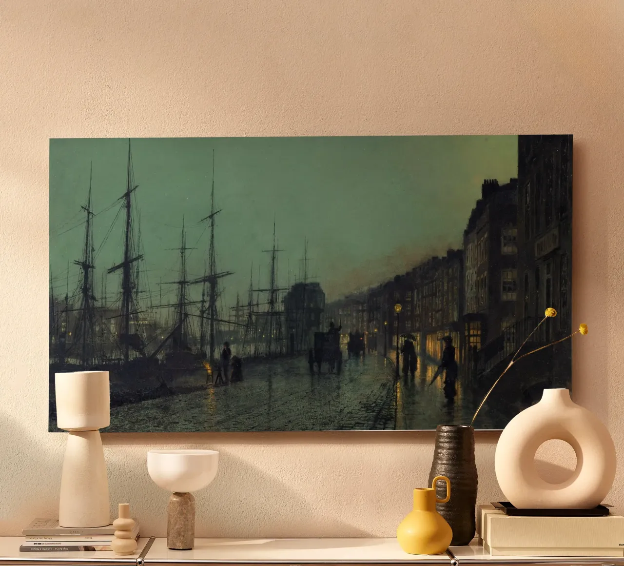 John Atkinson Grimshaw - La navigazione sul Clyde alluminio dibond da Timeless Artworks