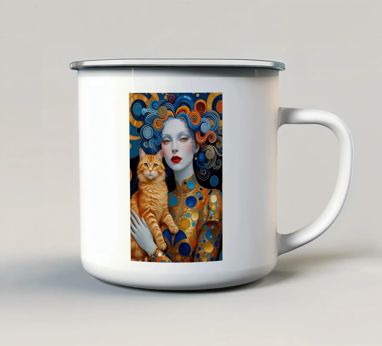 La signora Klimt tazza in smalto da 🎁 NOBELART