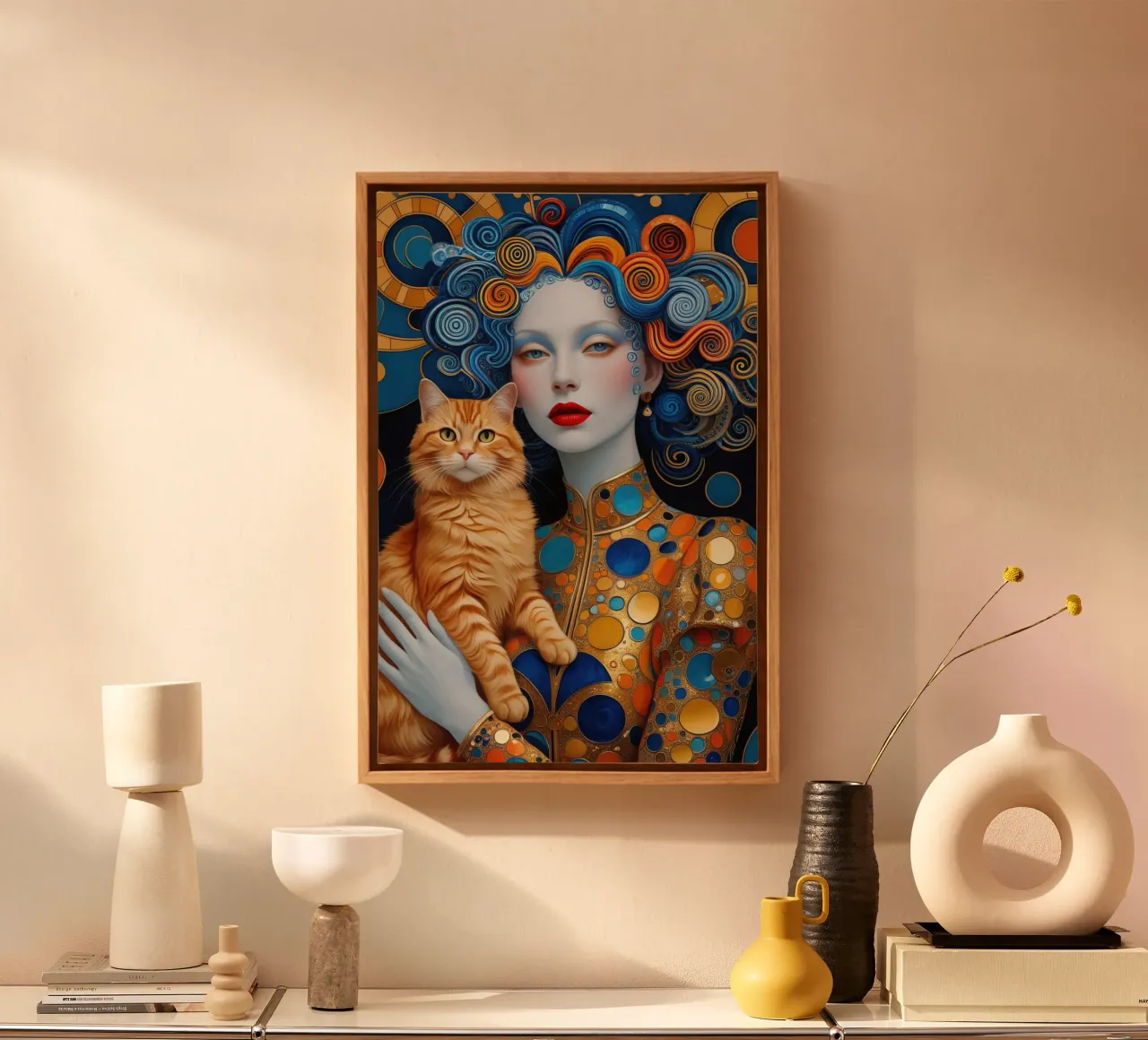 De dame Klimt canvas met Baklijst van 🎁 ARTVI-SHOP