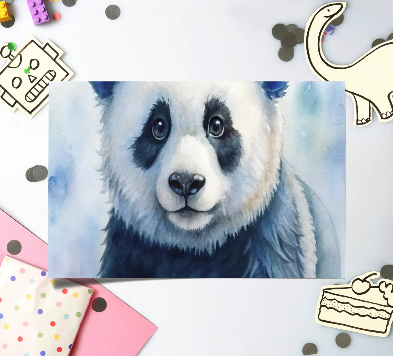 Watercolor panda bear sticker sheet by 🎁 ARTVI-SHOP