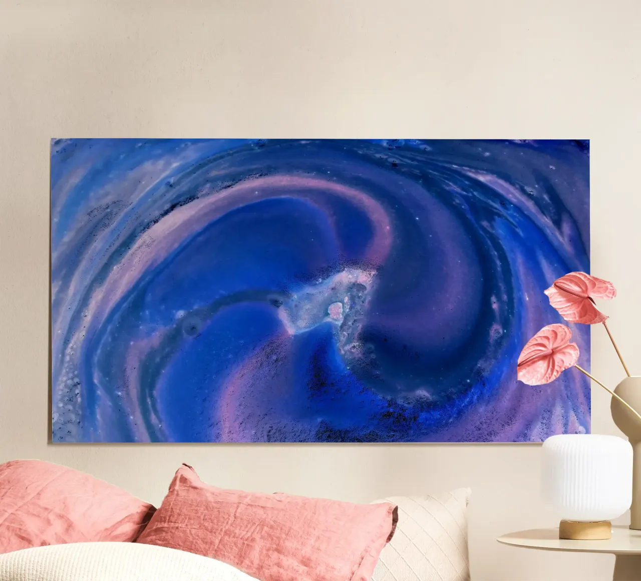 Spazio blu poster con telaio in legno da Massimo Frascogna