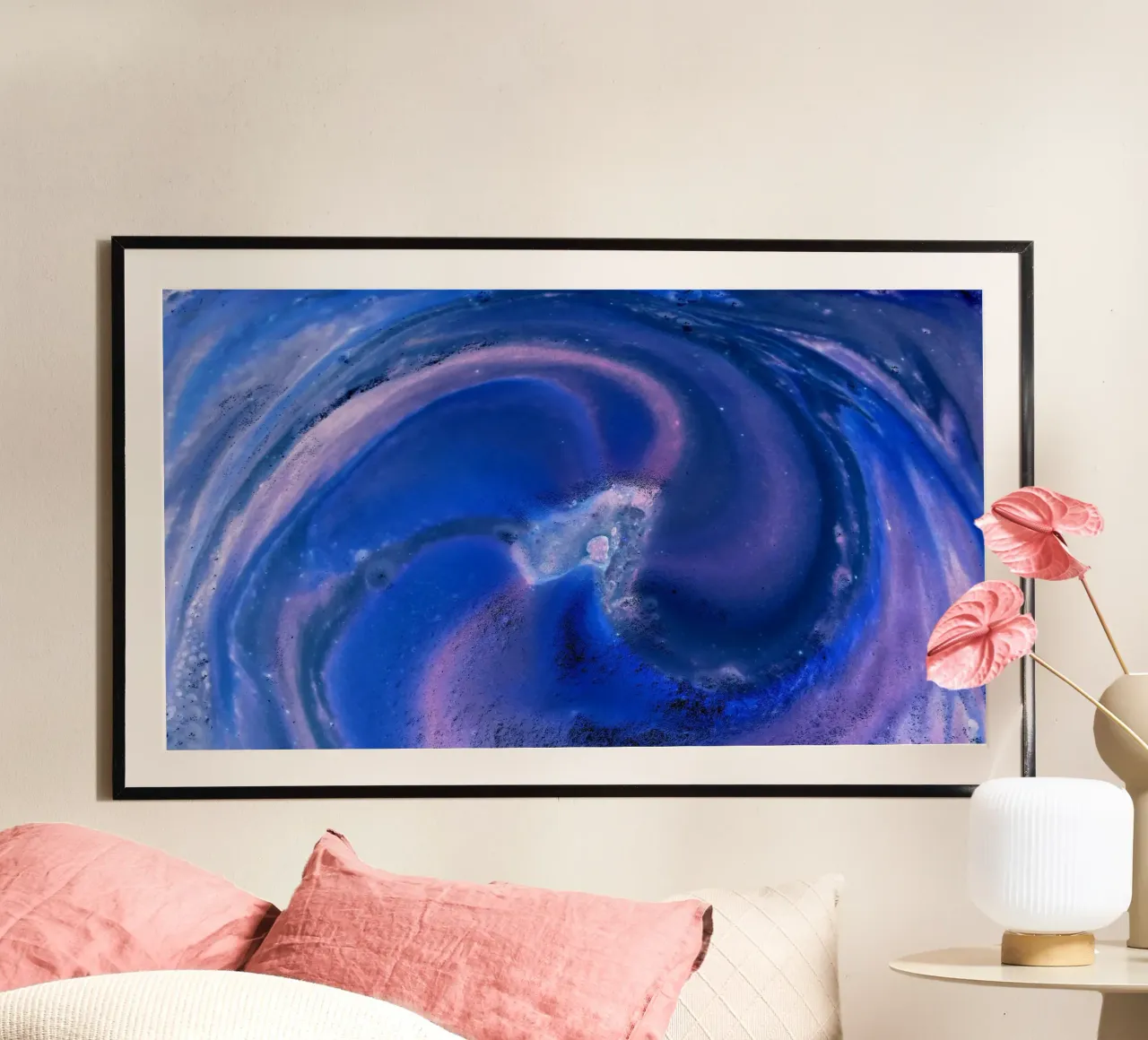 Spazio blu poster con telaio in legno da Massimo Frascogna