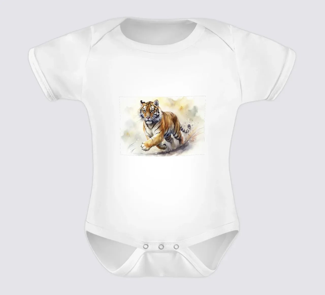 Tigre ad acquerello body neonato maniche corte da 🎁 ARTVI-SHOP