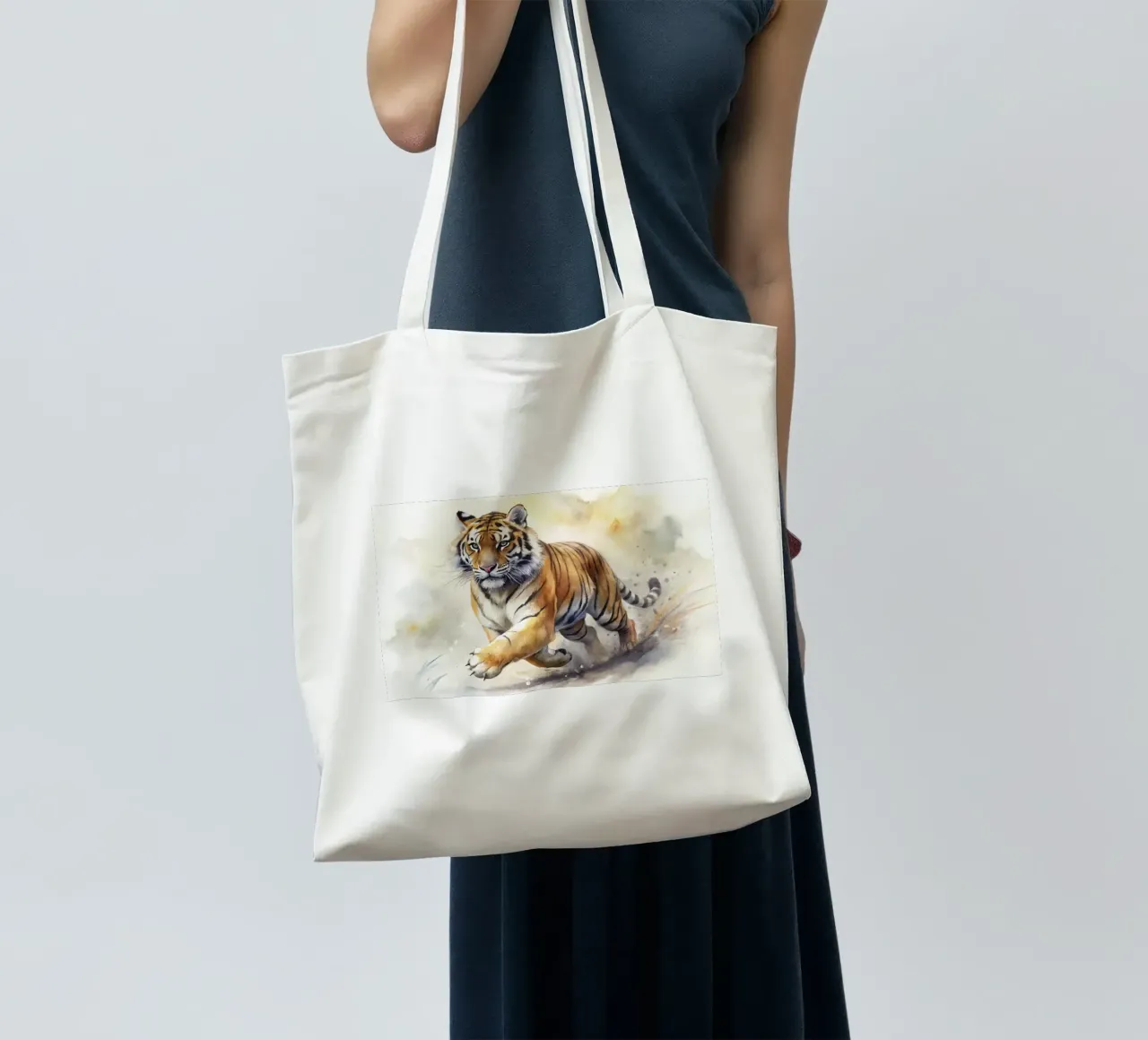 Tiger in Aquarell Jutebeutel von 🎁 ARTVI-SHOP