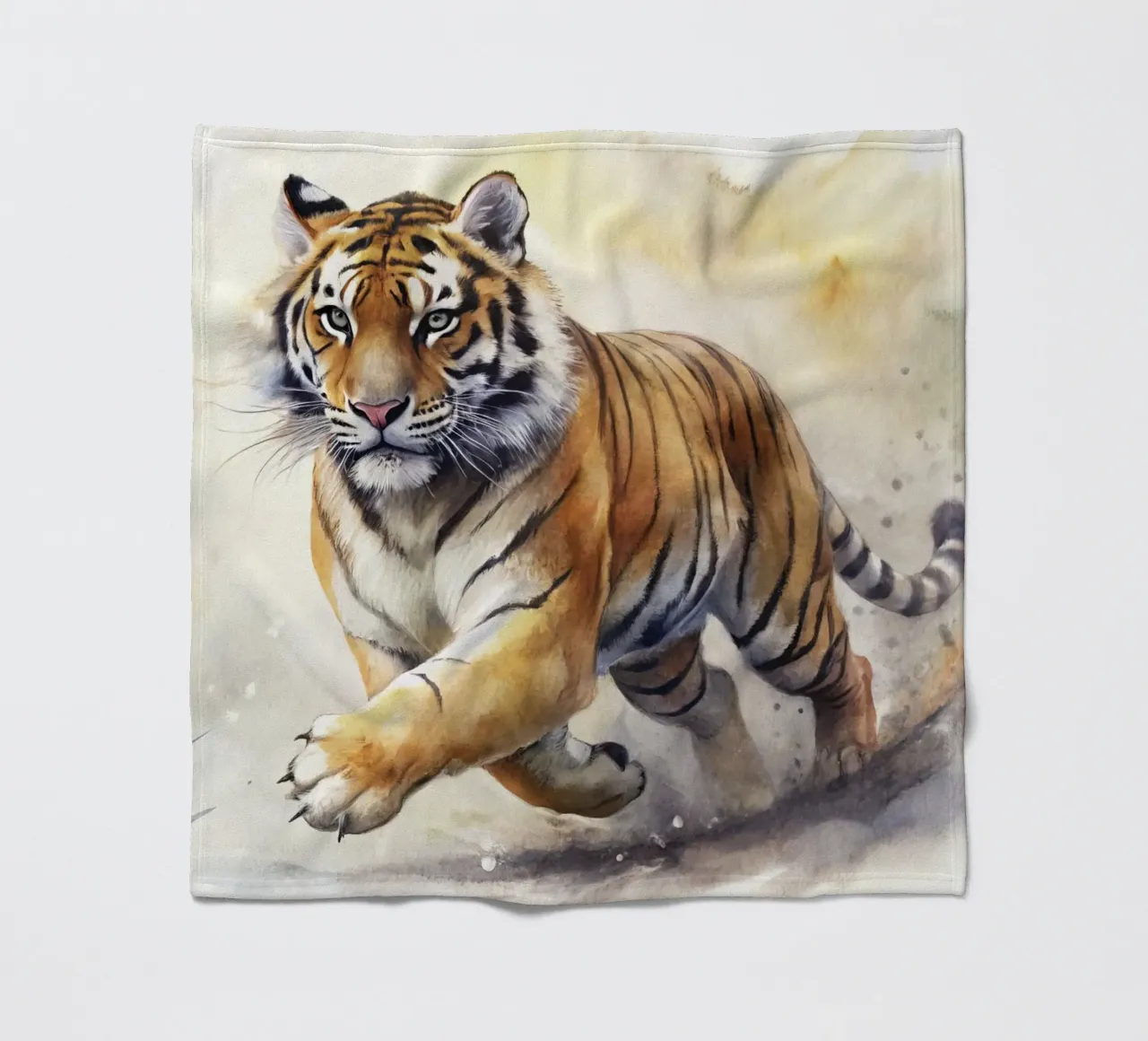 Tiger in Aquarell Fleecedecke von 🎁 ARTVI-SHOP