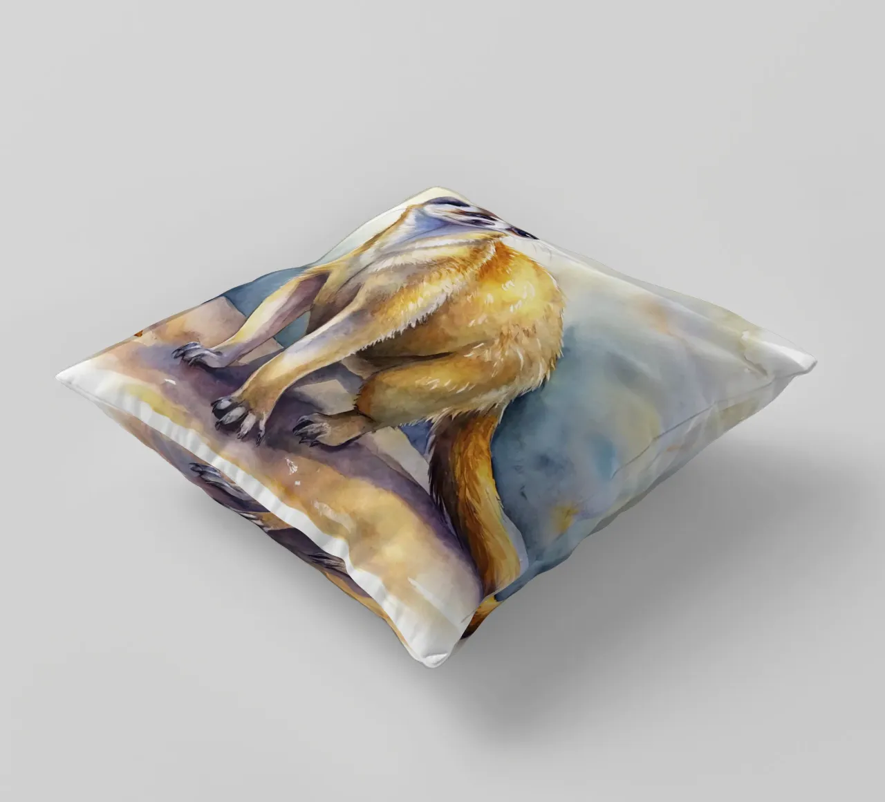 Meerkat in acquerello cuscino da ARTVI-SHOP