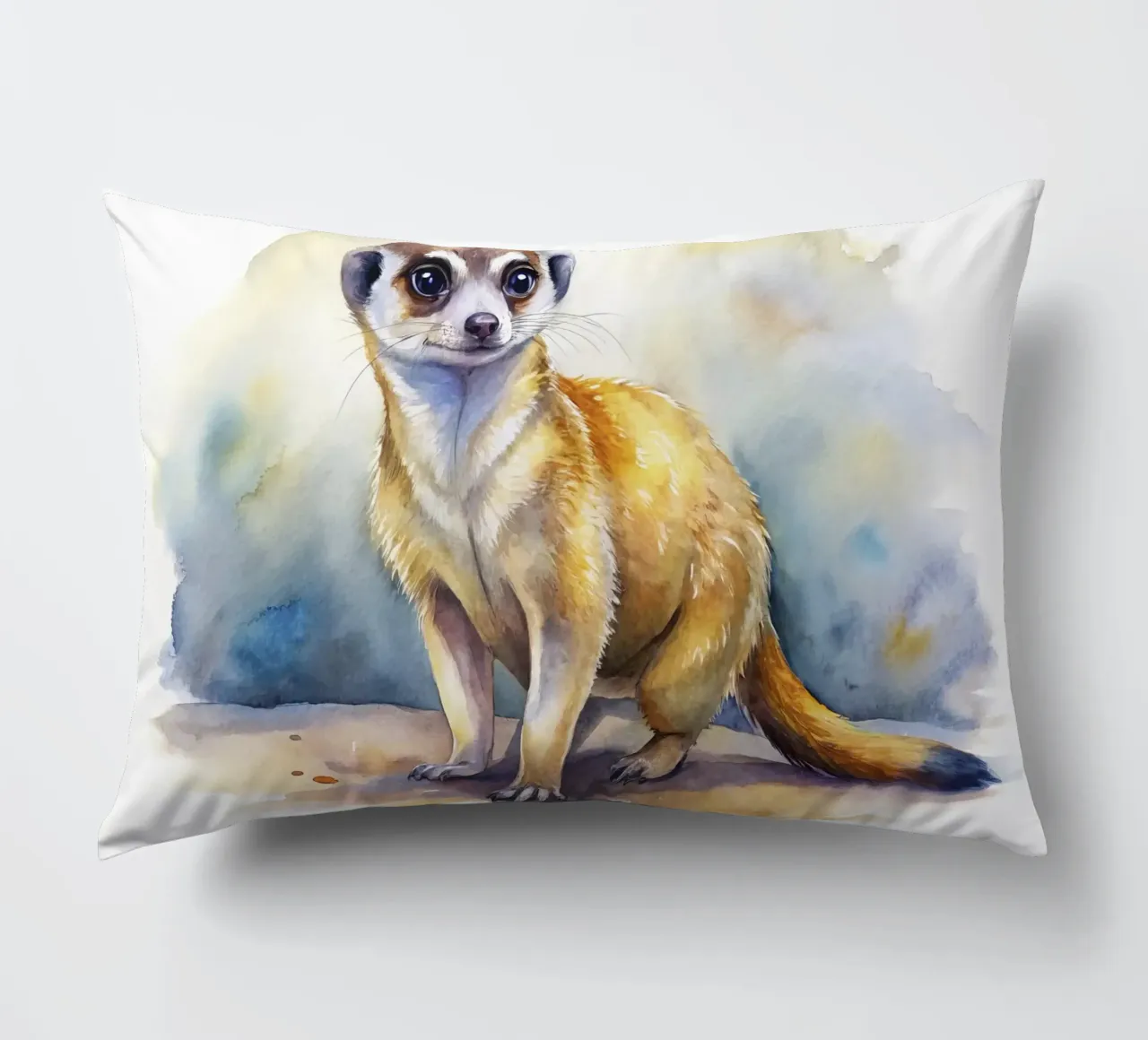 Meerkat in acquerello cuscino da ARTVI-SHOP