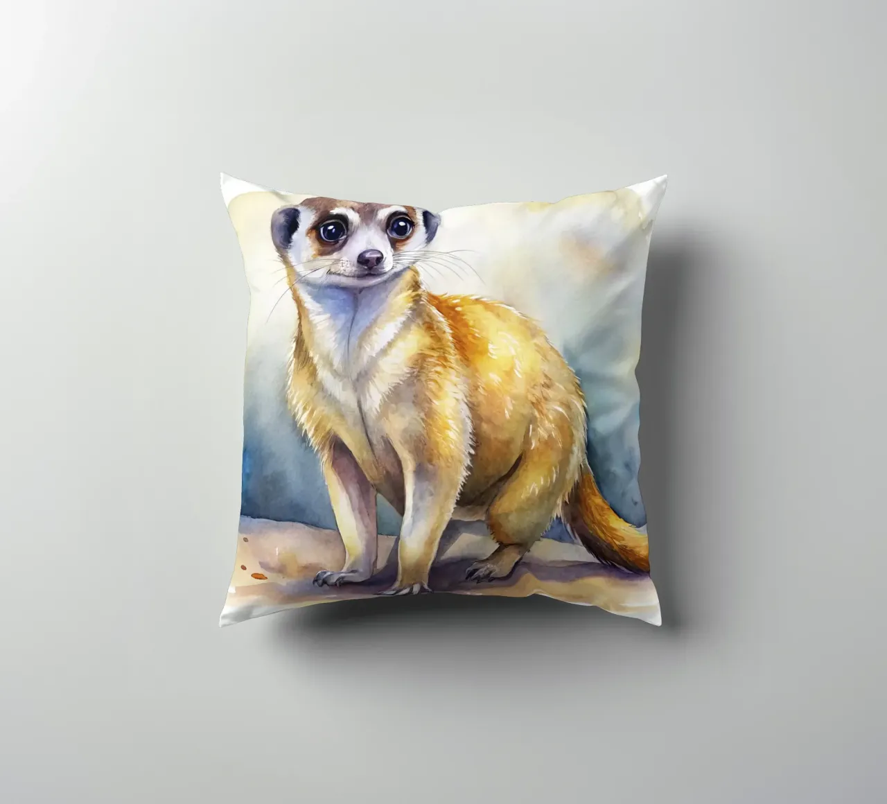 Meerkat in acquerello cuscino da ARTVI-SHOP