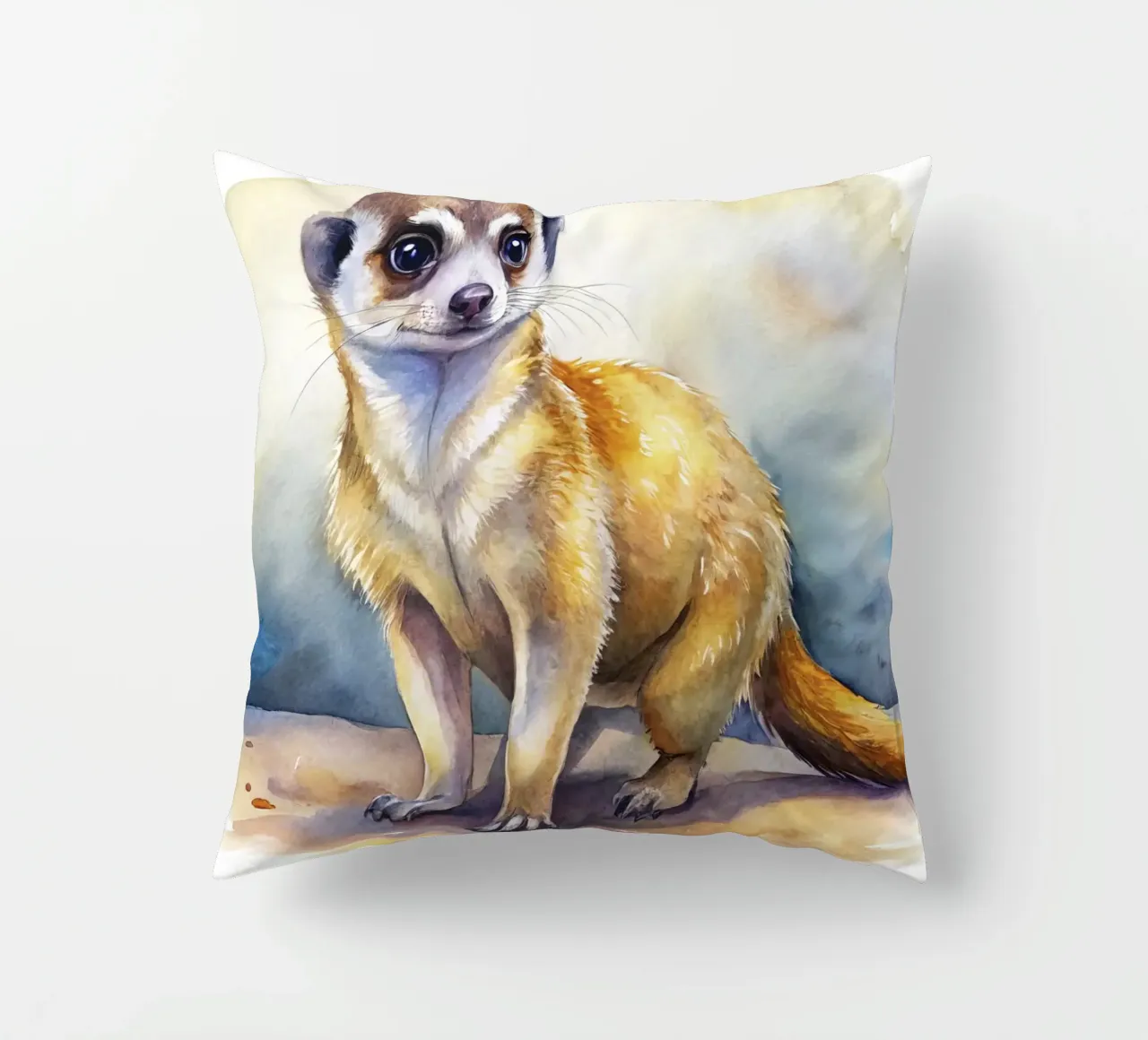 Meerkat in acquerello cuscino da ARTVI-SHOP