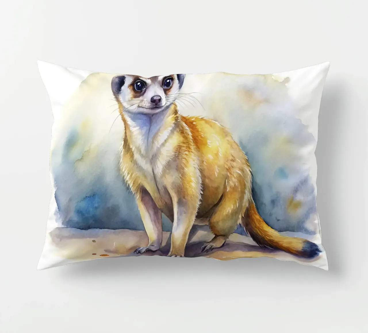 Meerkat in acquerello cuscino da ARTVI-SHOP