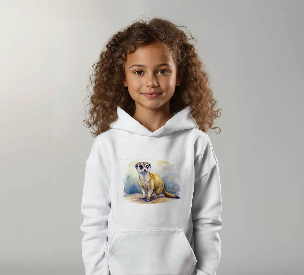 Meerkat in acquerello felpa bambino con cappuccio da 🎁 ARTVI-SHOP