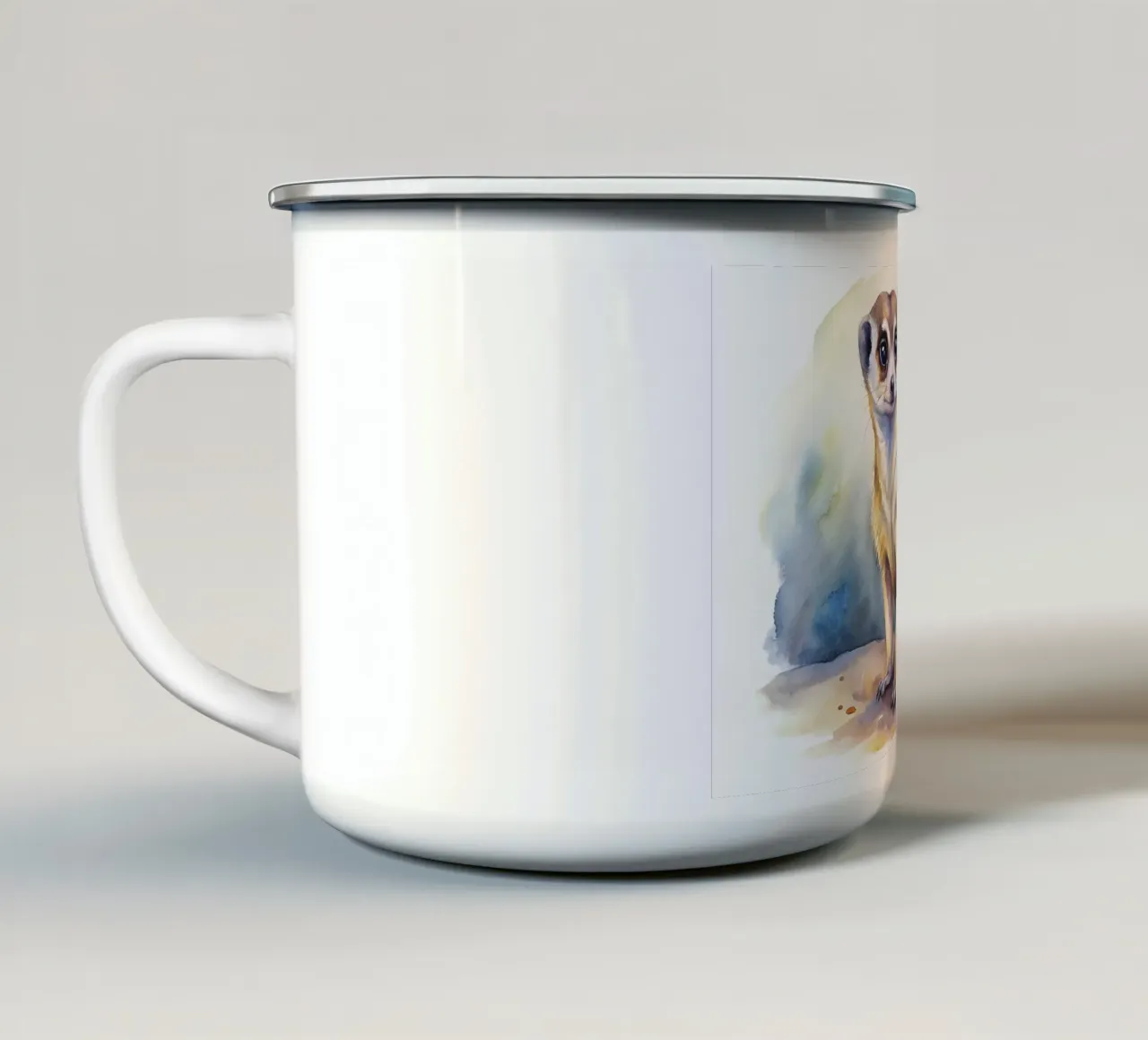 Meerkat in acquerello tazza in smalto da ARTVI-SHOP