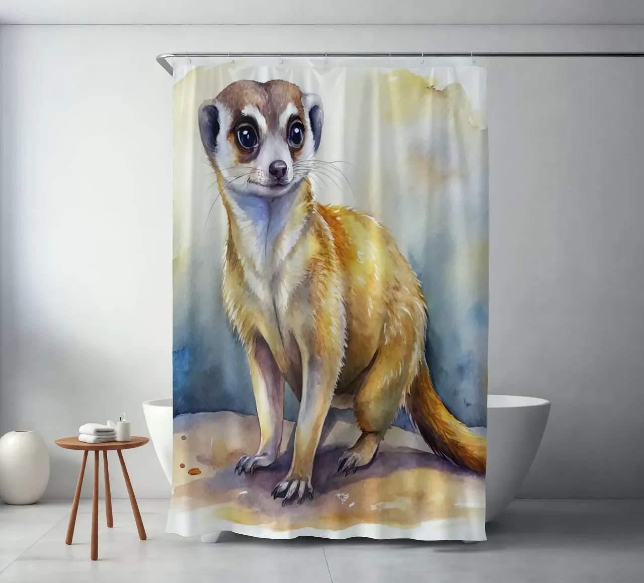 Meerkat in acquerello tenda da doccia da 🎁 ARTVI-SHOP