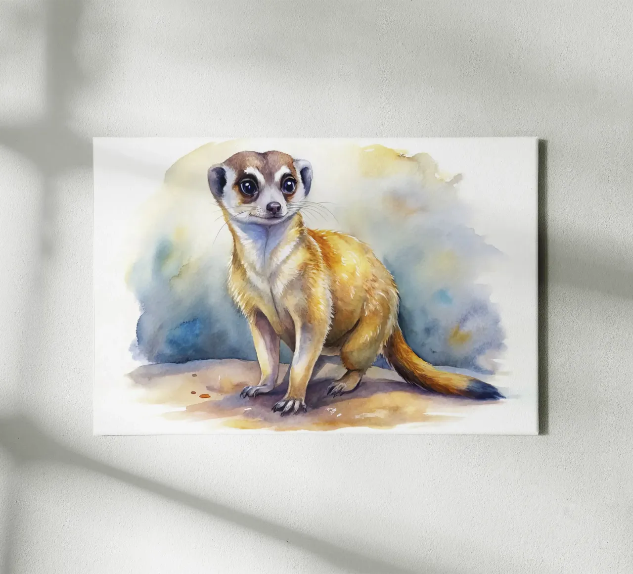 Meerkat in acquerello tela con Cornice a cassetta da 🎁 ARTVI-SHOP
