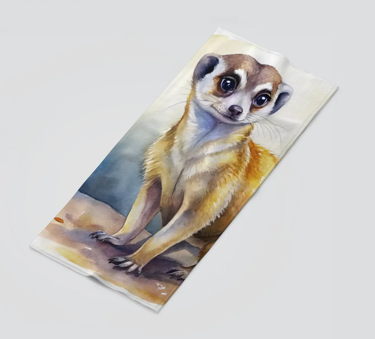 Meerkat in acquerello telo mare da ARTVI-SHOP