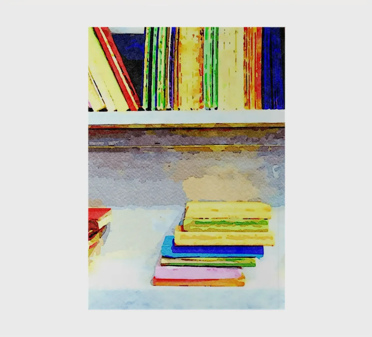 Bücher in Aquarell Notizbuch von Massimo Frascogna