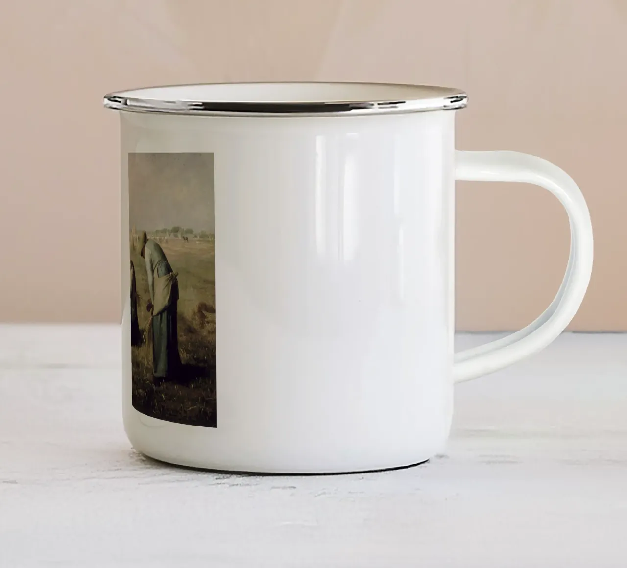 Jean-François Millet - Le spigolatrici tazza in smalto da Timeless Artworks