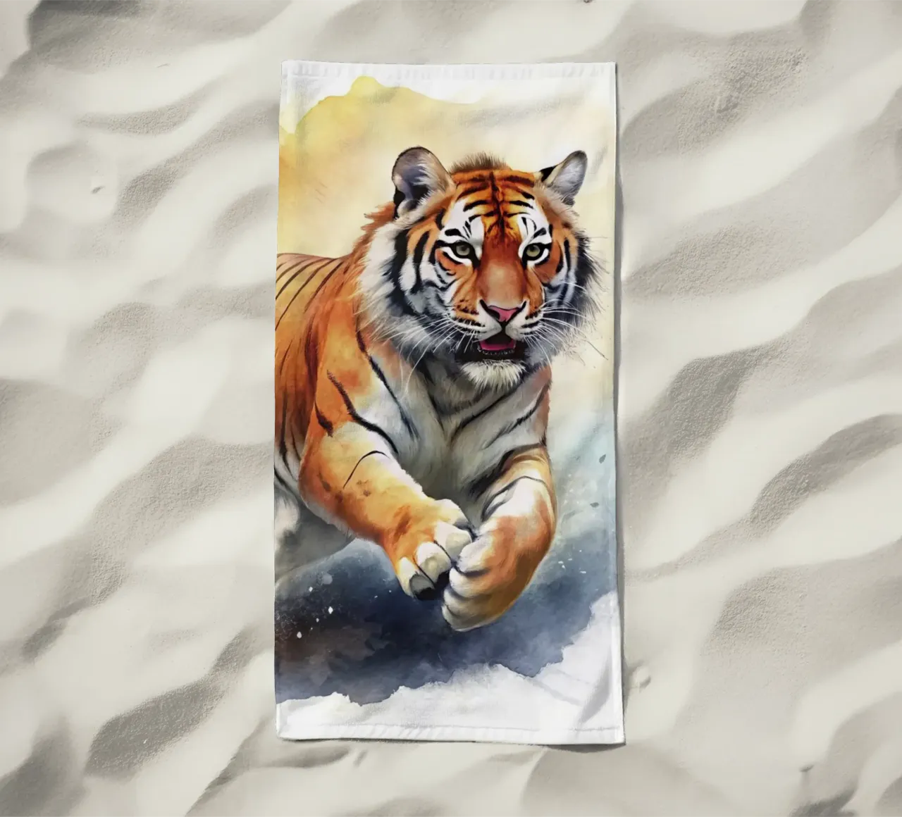 tigre in acquerello telo mare da 🎁 ARTVI-SHOP