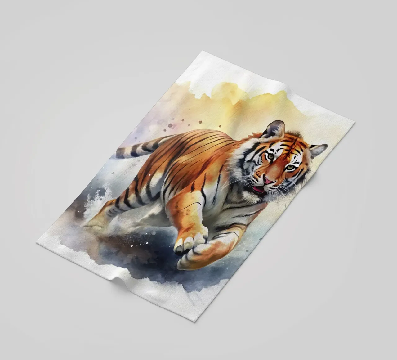 tigre in acquerello telo mare da 🎁 ARTVI-SHOP