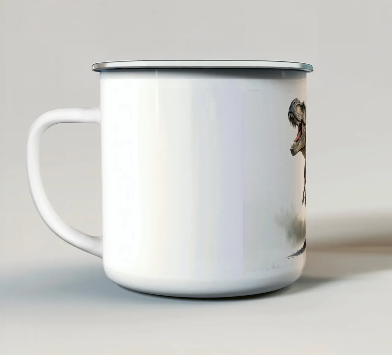 Dinosauro arrabbiato tazza in smalto da ARTVI-SHOP
