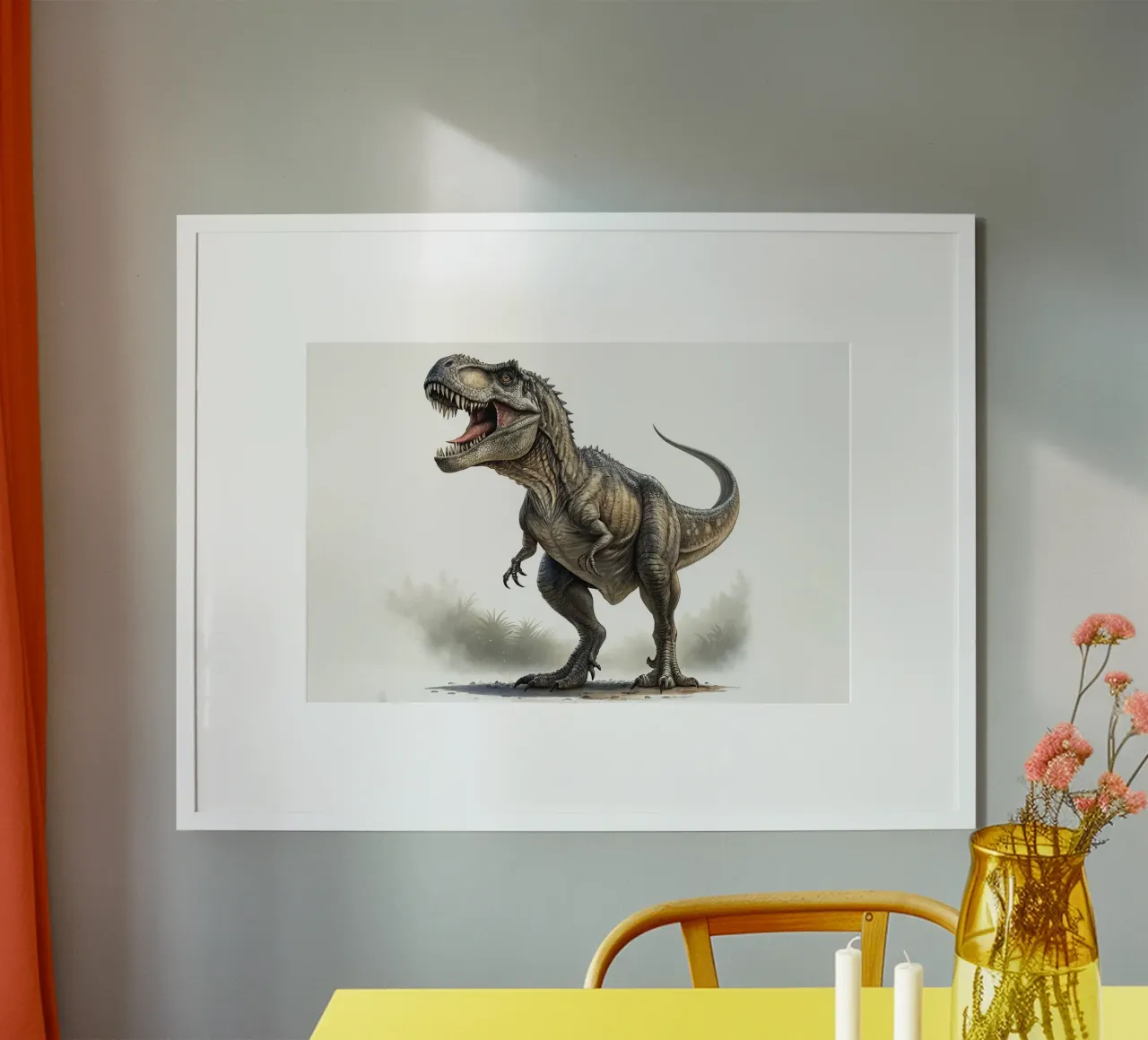 Dinosauro arrabbiato poster con telaio in plastica da 🎁 ARTVI-SHOP