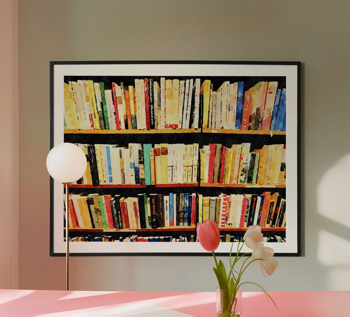 Libri in acquerello poster da Massimo Frascogna