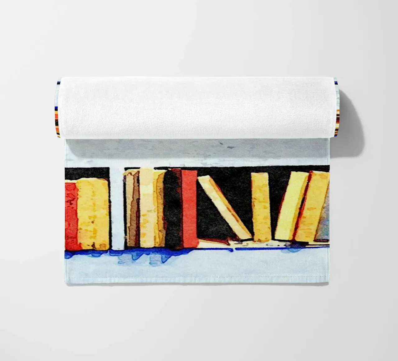 Libri in acquerello telo mare da Massimo Frascogna