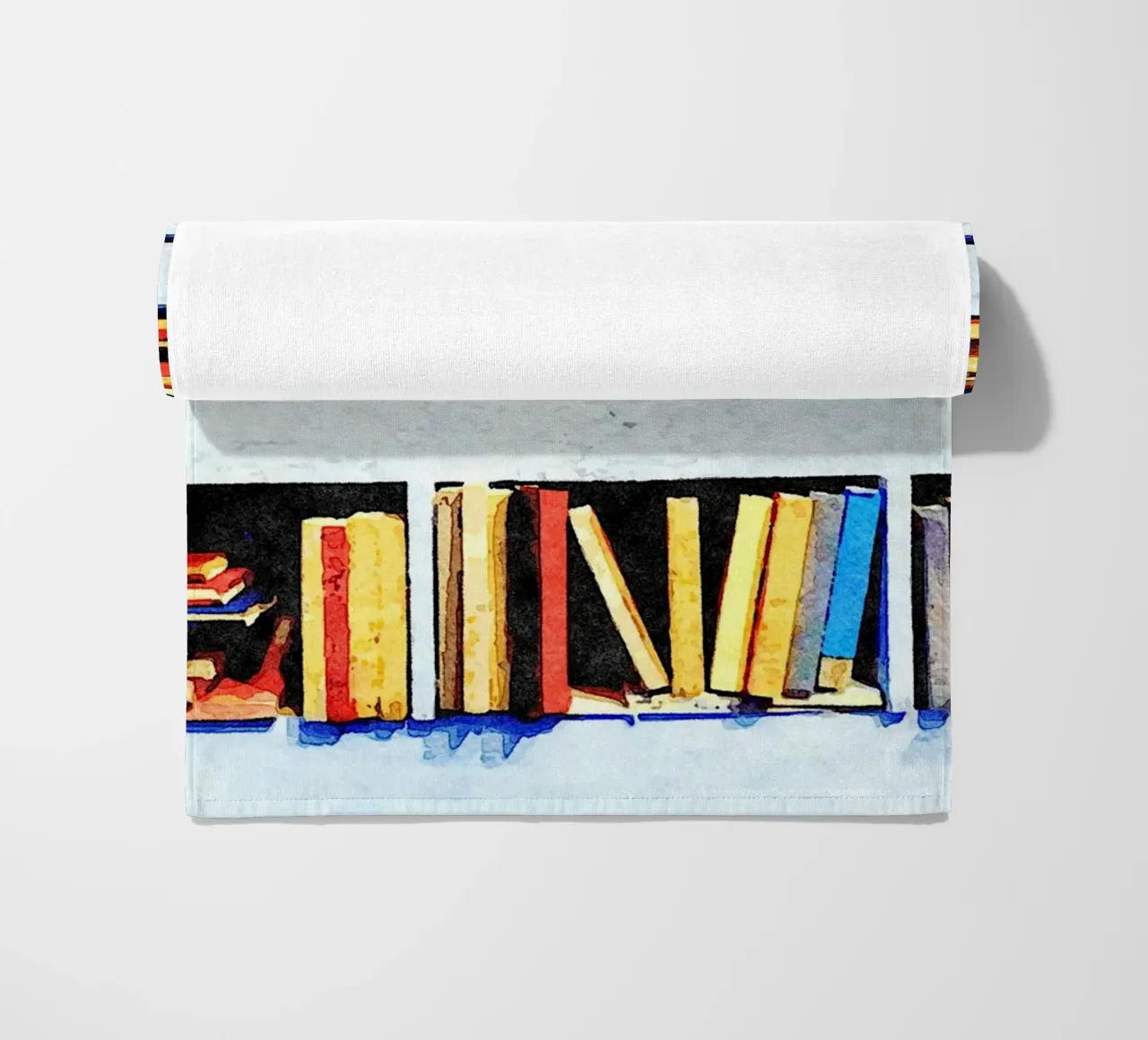 Libri in acquerello telo mare da Massimo Frascogna