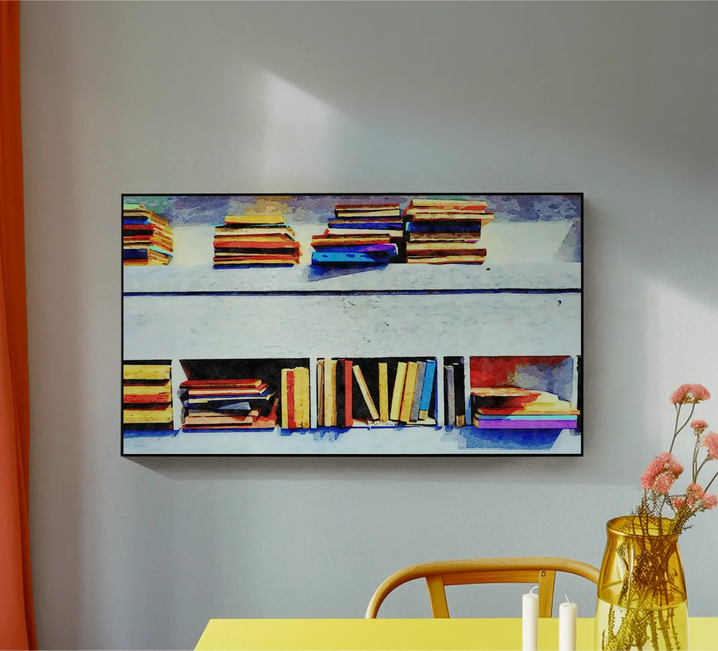 Libri in acquerello plexiglass da Massimo Frascogna