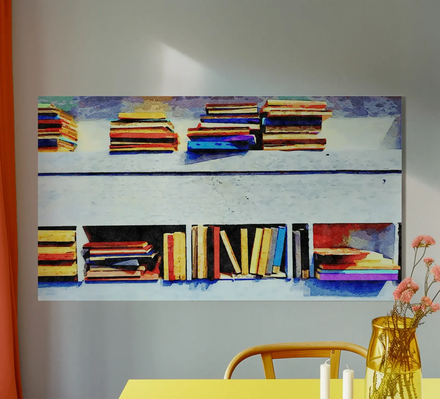 Libri in acquerello plexiglass da Massimo Frascogna