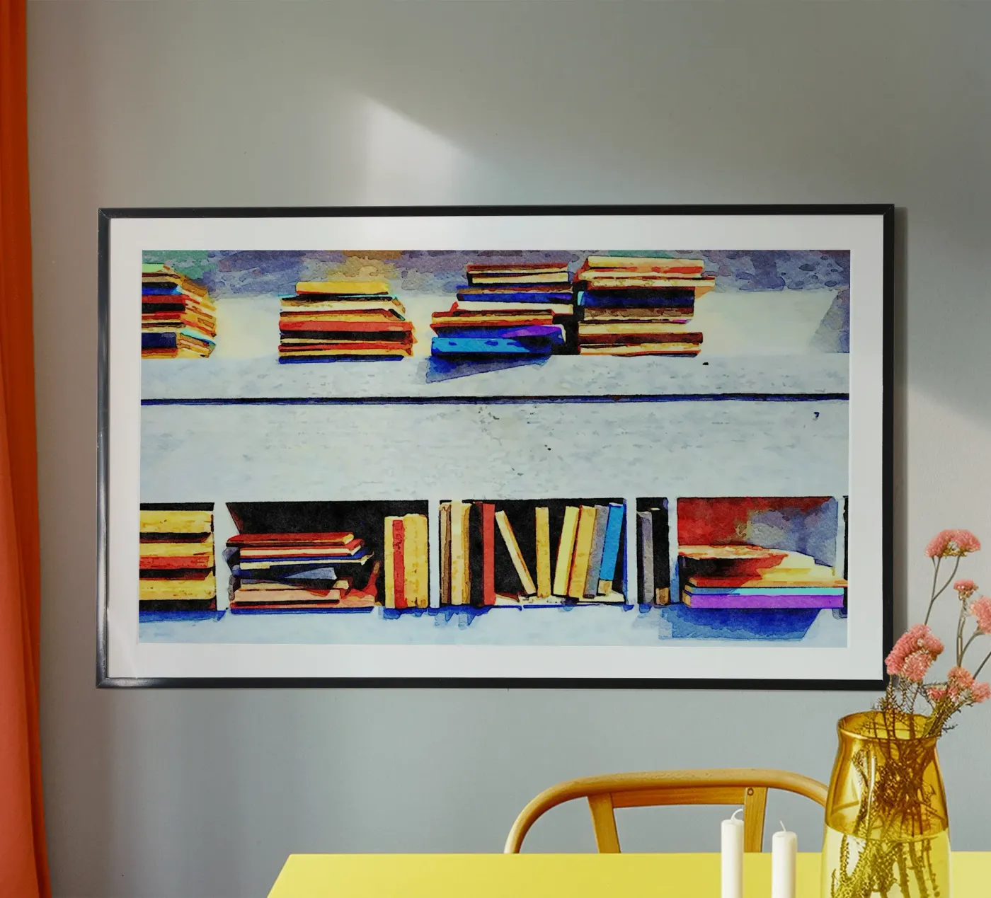 Libri in acquerello poster da Massimo Frascogna