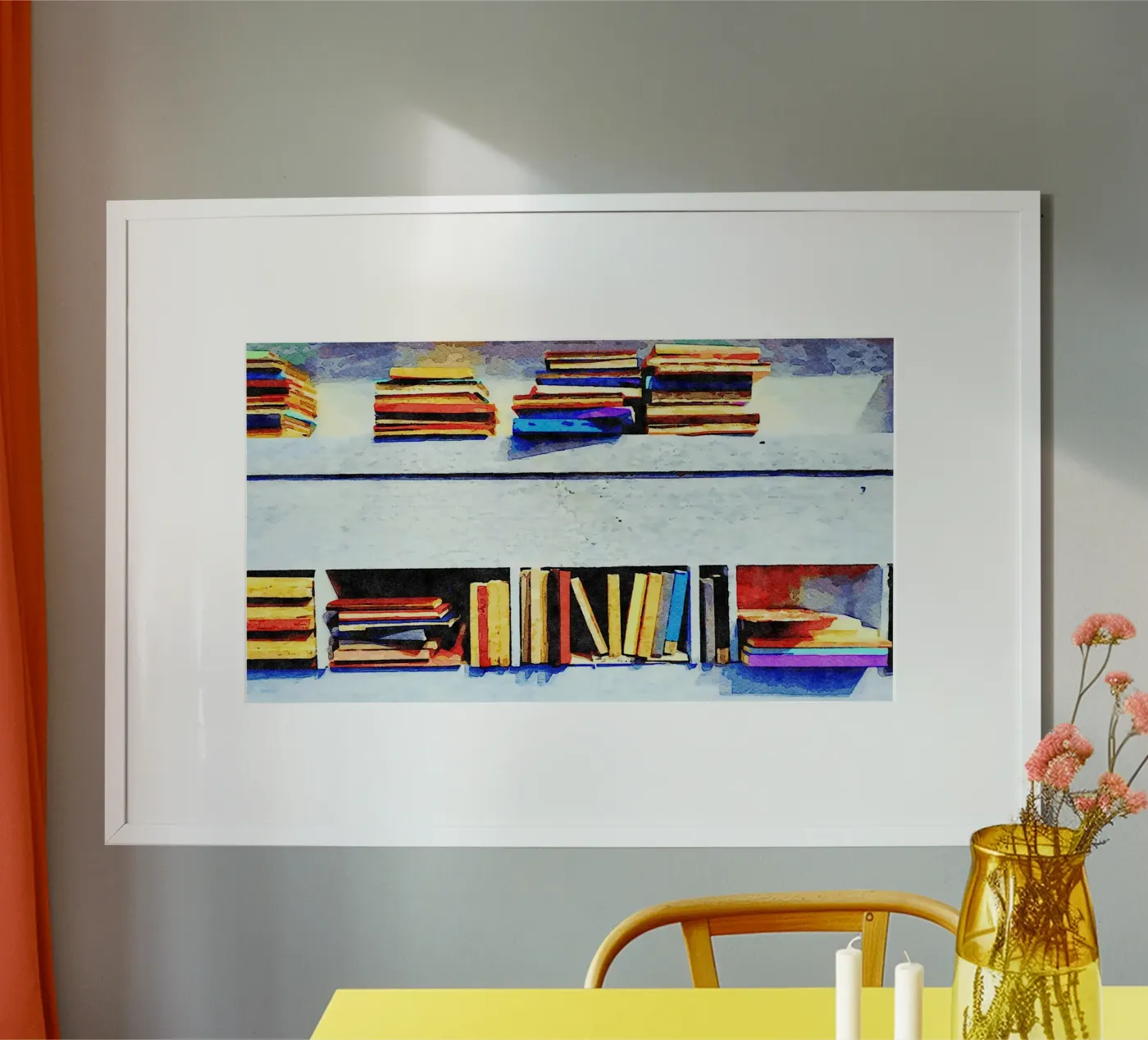Libri in acquerello poster da Massimo Frascogna